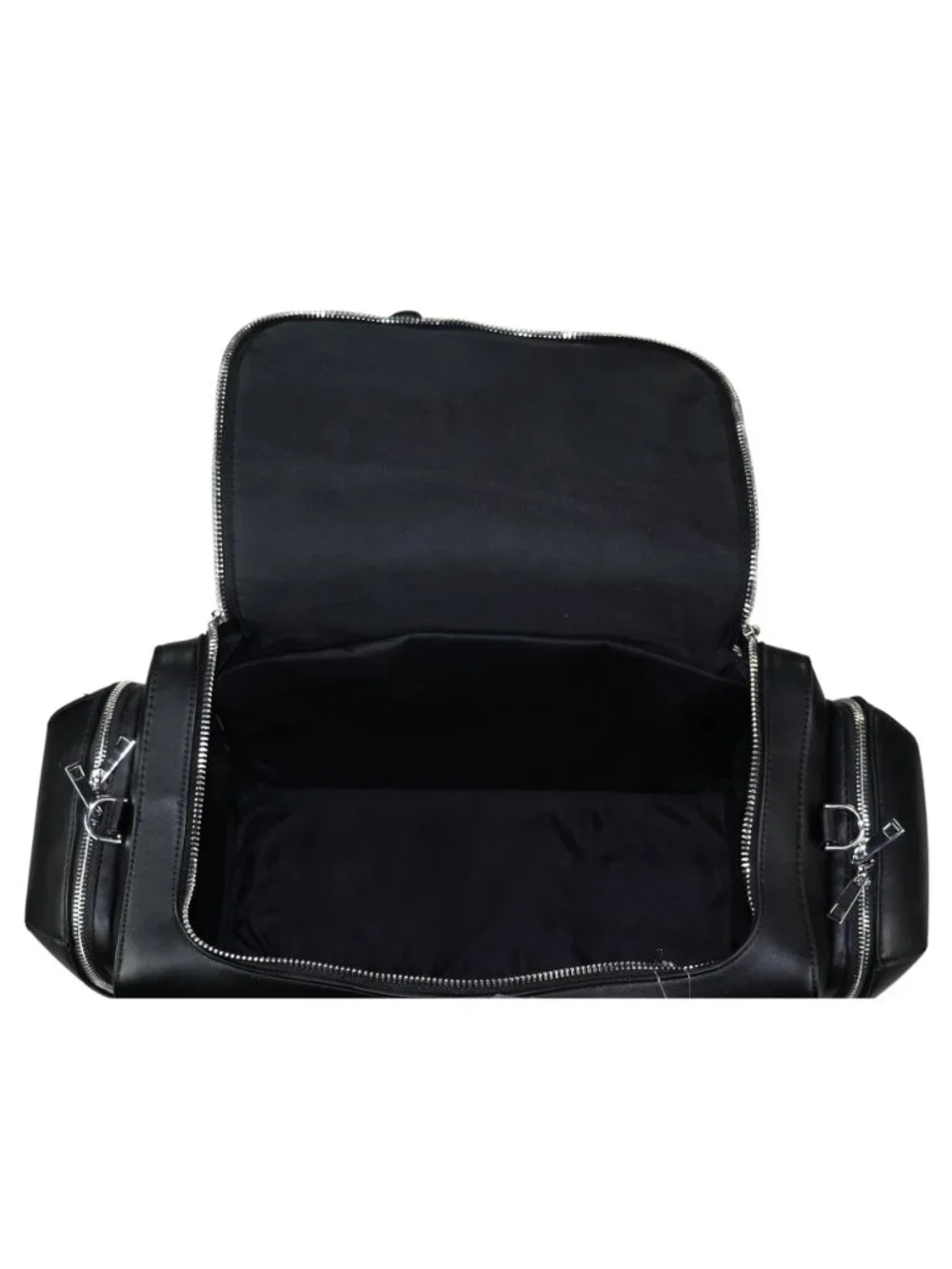 Alfani Faux Leather Multi-Pocket Zippered Duffle Bag Shoulder Strap & Handle NWT